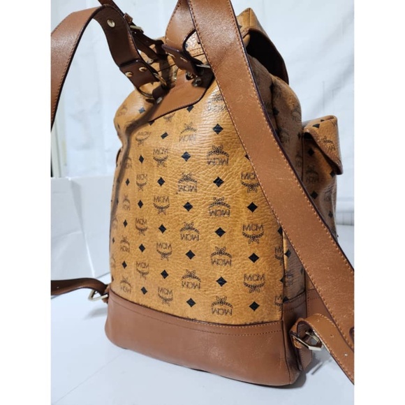 Authentic MCM Visetos Knapsack Heritage Double Pocket Backpack - Picture 6 of 16